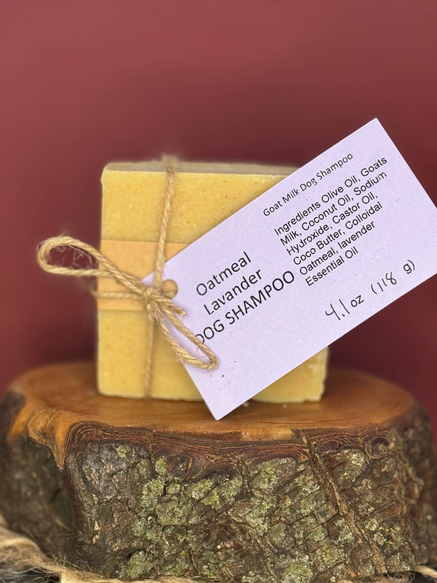 Goat Milk Dog Shampoo Bar Oatmeal Lavender