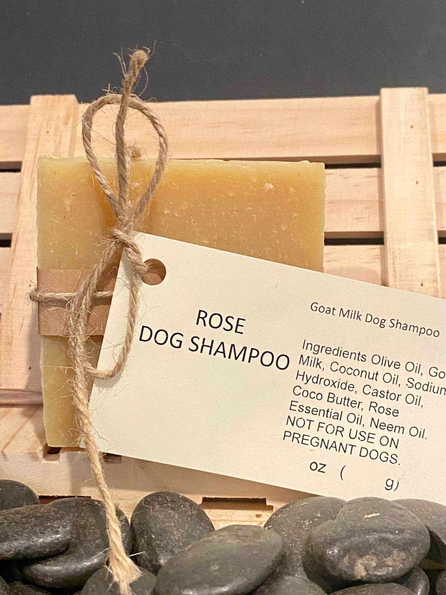 Goat Milk Dog Shampoo Bar Rose w/Neem