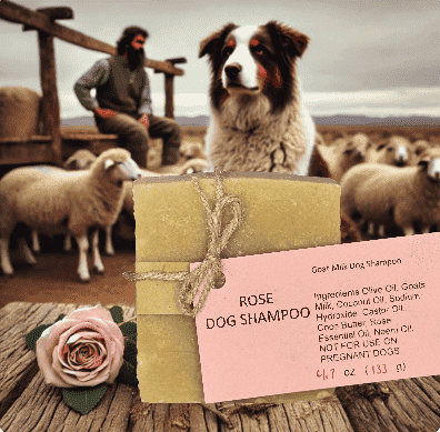 Goat Milk Dog Shampoo Bar Rose  w/Neem