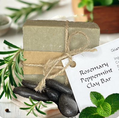 Rosemary Peppermint Clay Goat Milk Soap Bar
