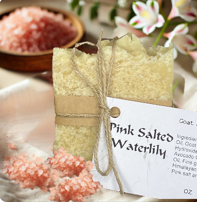 Pink Salted Waterlily Goat Milk Soap Bar