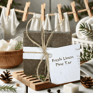Fresh Linen Pine Tar Goat Milk Soap Bar