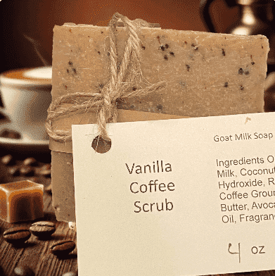 Vanilla Coffee Scrub Goat Milk Soap Bar